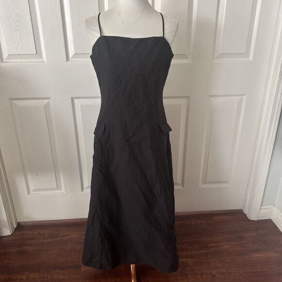 English Rose Dresses & Skirts - Endless Rose Womens Maxi Dress Large Linen Blend Black Goth Witchy Halloween